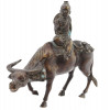 ANTIQUE ASIAN BRONZE FIGURE WATER BUFFALO AND BOY PIC-0