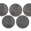 WWII NAZI GERMAN ANTI SEMITIC ZINK MEDALS, 5 PCS PIC-0