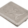 RUSSIAN SOVIET ERA CIGARETTE CASE WITH GYMNAST PIC-0