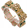 ANTIQUE JAIPUR INDIAN 20K GOLD DIAMONDS BRACELET PIC-1