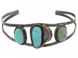 925 STERLING SILVER AND TURQUOISE STONES BRACELET