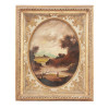 ANTIQUE 19TH C LANDSCAPE OIL ON COPPER PAINTINGS PIC-2