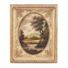 ANTIQUE 19TH C LANDSCAPE OIL ON COPPER PAINTINGS PIC-1