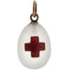 14K GOLD RUSSIAN CRYSTAL ROCK ENAMEL EGG PENDANT PIC-0