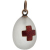 14K GOLD RUSSIAN CRYSTAL ROCK ENAMEL EGG PENDANT PIC-1