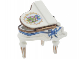 FRENCH LIMOGES ELDA PORCELAIN PIANO TRINKET BOX