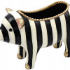 MACKENZIE-CHILDS COURTLY STRIPE RESIN PIG PLANTER PIC-0