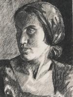 RUSSIAN CHARCOAL PAINTING BY ALEXANDR SAMOKHVALOV