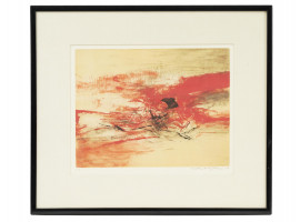 ABSTRACT CHINESE ETCHING AQUATINT BY WOU KI ZAO