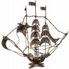 PORTUGUESE SILVER GILT CANNETILLE FILIGREE SHIP PIC-1