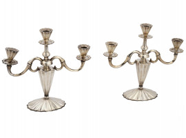 GEORG JENSEN DENMARK STERLING SILVER CANDELABRA