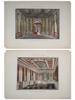 FRENCH ARCHITECTURAL INTERIOR COLORED ENGRAVINGS PIC-0