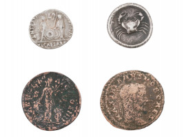 ANCIENT ROMAN EMPIRE SILVER AND BRONZE COINS