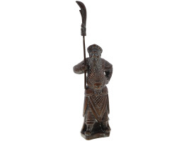 CHINESE PATINATED BRASS SCULPTURE OF GUAN YU GONG