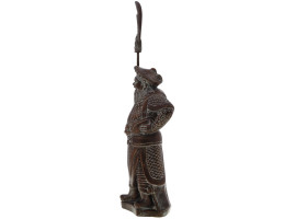 CHINESE PATINATED BRASS SCULPTURE OF GUAN YU GONG