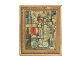 CUBIST STILL LIFE OIL PAINTING BY LOUIS LATAPIE