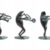 PATINATED CAST BRONZE MUSICIAN FROGS FIGURINES SET PIC-1