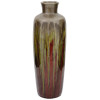 FRENCH ART DECO DRIP GLAZED STONEWARE VASE SIGNED PIC-0