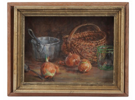 VINTAGE SIGNED OIL ON CANVAS STILL LIFE PAINTING