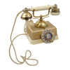 VINTAGE FRENCH BRASS ROTARY DIAL TELEPHONE PIC-0