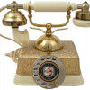 VINTAGE FRENCH BRASS ROTARY DIAL TELEPHONE PIC-1