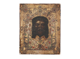 ANTIQUE RUSSIAN ICON HOLY FACE OF JESUS CHRIST