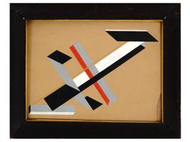 ABSTRACT TEMPERA PAINTING ATTR. TO EL LISSITZKY