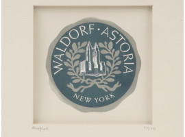 MID CENTURY WALDORF ASTORIA NEW YORK HOTEL LABEL