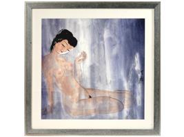 MODERN CHINESE WATERCOLOR PAINTING OF FEMALE NUDE