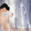 MODERN CHINESE WATERCOLOR PAINTING OF FEMALE NUDE PIC-1