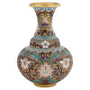 VINTAGE CHINESE GILT CLOISONNE ENAMEL FLORAL VASE PIC-1