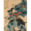 ANTIQUE JAPANESE UKIYO-E WOODBLOCK PRINT SAMURAI PIC-1