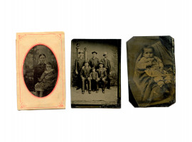 ANTIQUE VICTORIAN ERA POSTMORTEM TINTYPE PHOTOS