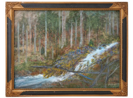 AMERICAN FOREST LANDSCAPE PAINTING BY JOHN LOEPER