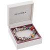 PANDORA BRACELET W SILVER AND GOLD BRAND CHARMS PIC-0