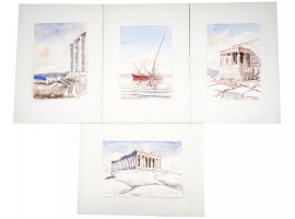 GREEK MARINE WATERCOLORS BY THOMAS PAPADOPERAKIS