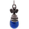 RUSSIAN SILVER LAPIS LAZULI EGG PENDANT W HELMET PIC-1