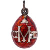 IMPERIAL RUSSIAN SILVER RED ENAMEL EGG PENDANT PIC-0