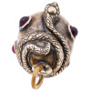 RUSSIAN SILVER RUBY STONES FIGURAL SNAKE PENDANT PIC-1