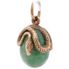 RUSSIAN GILT SILVER JADE EGG PENDANT WITH SNAKE PIC-0