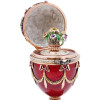 RUSSIAN 14K GOLD ENAMEL GEMSTONE EGG CASKET IOB PIC-5