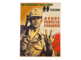 WWII NAZI GERMAN ITALIAN LEGION PROPAGANDA POSTER