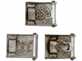 WWII NAZI GERMAN MILITARY BELT BUCKLES, 3 PCS