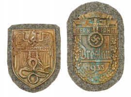 WWII NAZI GERMAN WARSAW AND NSKK BRESLAU SHIELDS