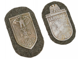 WWII GERMAN MILITARY CHOLM AND LAPLAND SHIELDS