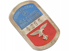 WWII NAZI GERMAN BENZ FACTORY EMPLOYEE BADGE