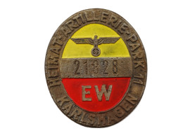 WWII NAZI GERMAN GAUTAG SHIELD ARTILLERY BADGE