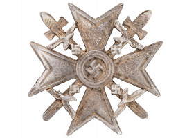 WWII NAZI GERMAN SPANISH SILVER AND BRONZE CROSS