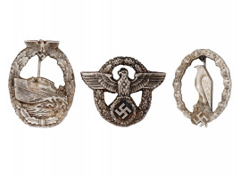 WWII NAZI GERMAN MILITARY AND POLICE BADGES