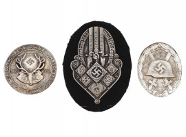 WWII GERMAN NAZI MILITARY AND HUNTING BADGES